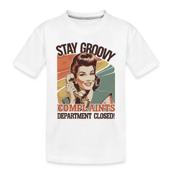Stay Groovy Retro Plaintes fermées - T-shirt bio Premium Enfant - blanc - Devant