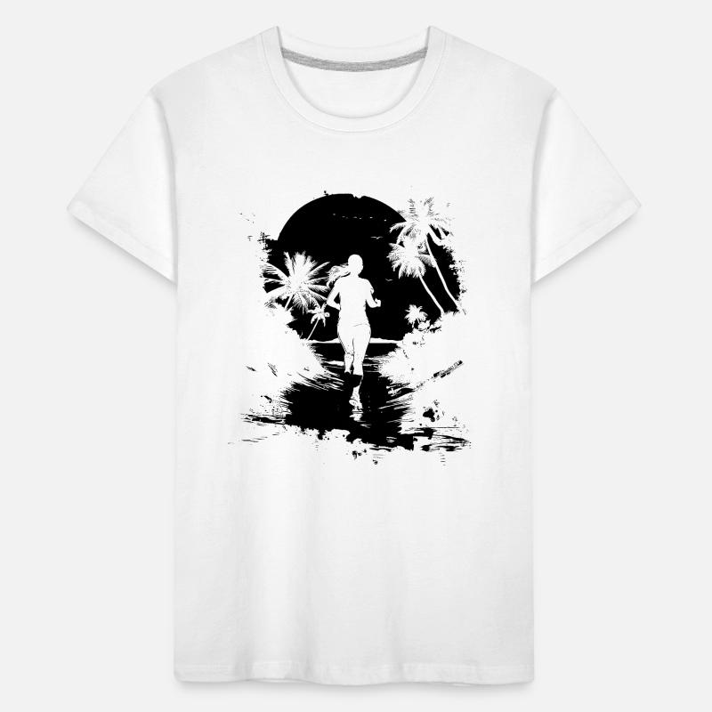 Runner Drawing Kids' Premium Organic T-Shirt