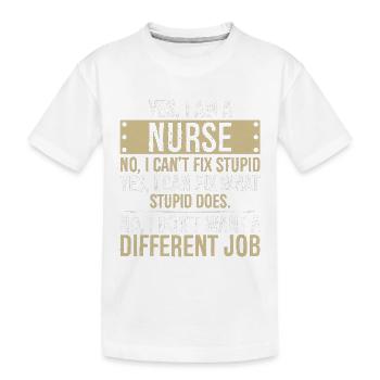je suis infirmière non je ne peux pas réparer stupide je répare - T-shirt bio Premium Enfant - blanc - Devant