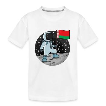 Astronaut Fahne Belarus - Kinder Premium Bio T-Shirt - Weiß - Vorne