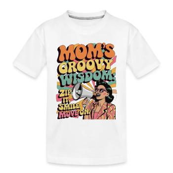 Mom’s Groovy Wisdom Cadeau rétro drôle - T-shirt bio Premium Enfant - blanc - Devant