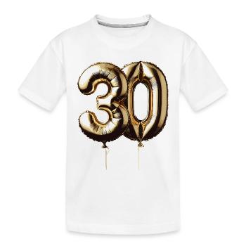 30 Jahre Gold Luftballon Folienballon Geschenk - Kinder Premium Bio T-Shirt - Weiß - Vorne