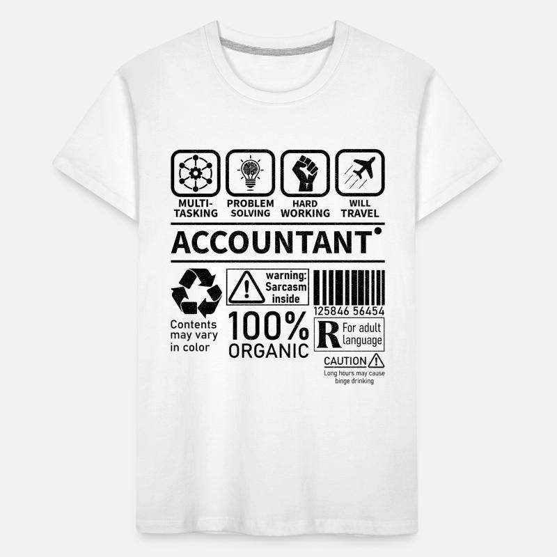 Comptable Multi tâche Résolution de problèmes Travail acharné T-shirt bio Premium Enfant
