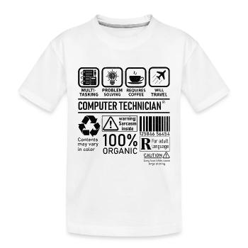 Technicien en informatique multitâche résolution de problèmes - T-shirt bio Premium Enfant - blanc - Devant