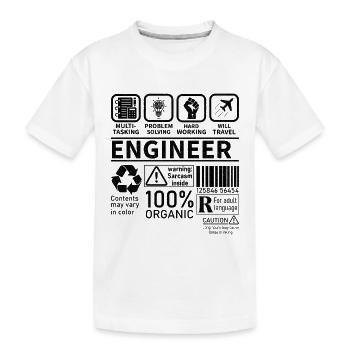 engineer multi tasking problem solving working - Kids' Premium Organic T-Shirt - white - Front
