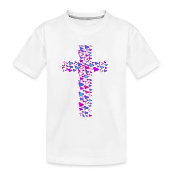 Croix Croix Cœur de Jésus Cœur - T-shirt bio Premium Enfant - blanc - Devant