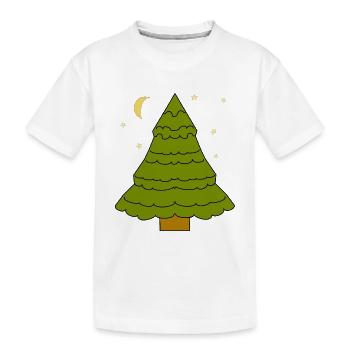 Conifère, Forêt, Arbre, Sapin, Sapin, Nature, Lune - T-shirt bio Premium Enfant - blanc - Devant