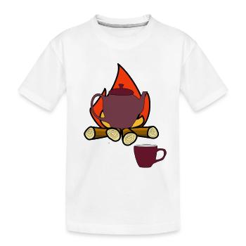 Feu de camp Camping Extérieur - T-shirt bio Premium Enfant - blanc - Devant