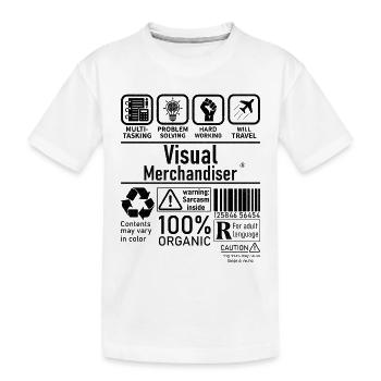 Visual Merchandiser multi tasking problem solving - Kids' Premium Organic T-Shirt - white - Front