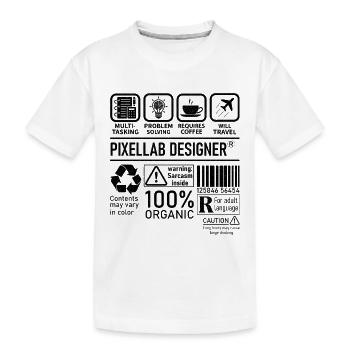 Pixellab Designer multi tasking problem solving - Kids' Premium Organic T-Shirt - white - Front