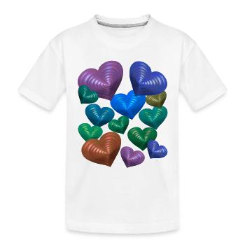 Heart Hearts Saint-Valentin Partenariat pour la Saint-Valentin - T-shirt bio Premium Enfant - blanc - Devant