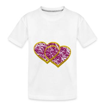 La Saint-Valentin Coeur Coeurs Relation - T-shirt bio Premium Enfant - blanc - Devant