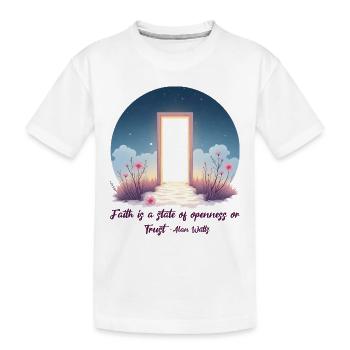 Citation de la foi d’Alan Watts d’Open Door Trust - T-shirt bio Premium Enfant - blanc - Devant