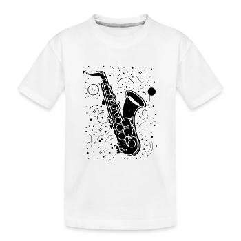Saxophon Illustration - Kinder Premium Bio T-Shirt - Weiß - Vorne
