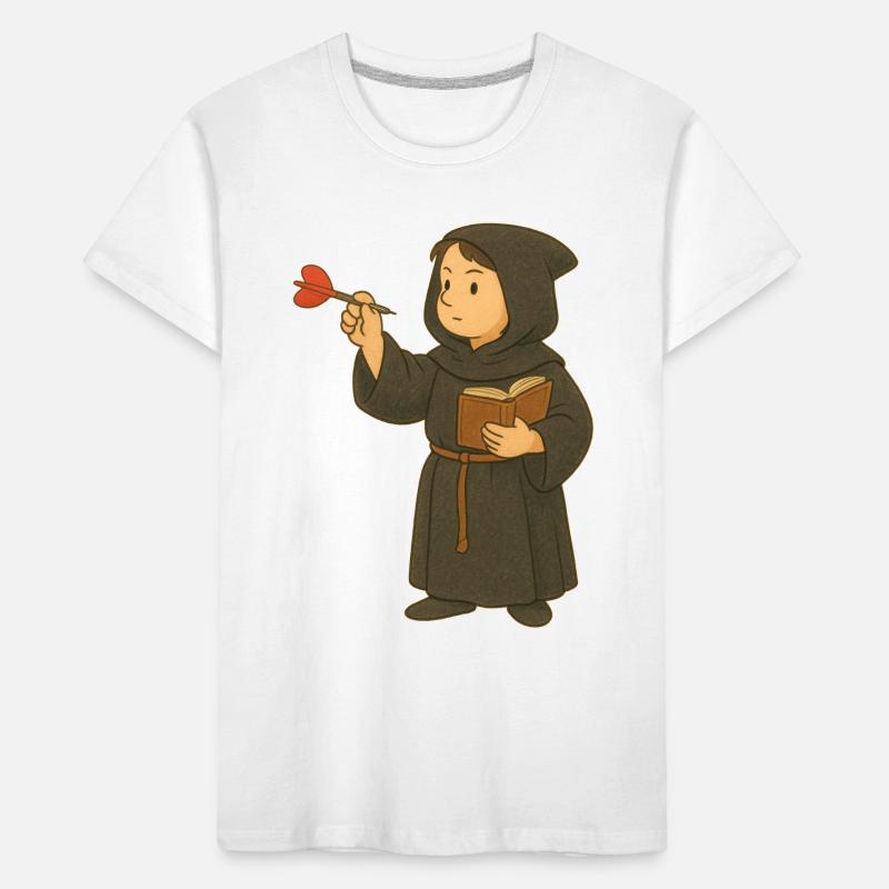 Monk playing darts Kids' Premium Organic T-Shirt