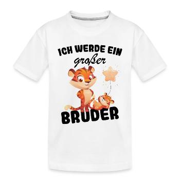 Nachwuchs Verkünden | Ich Werde Großer Bruder 2027 - Kinder Premium Bio T-Shirt - Weiß - Vorne