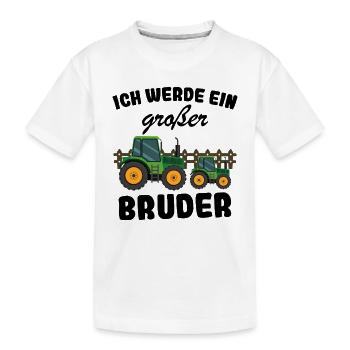 Nachwuchs Verkünden | Ich Werde Großer Bruder 2027 - Kinder Premium Bio T-Shirt - Weiß - Vorne