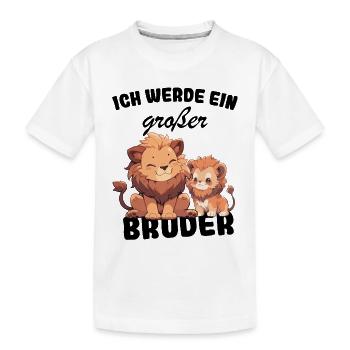 Nachwuchs Verkünden | Ich Werde Großer Bruder 2027 - Kinder Premium Bio T-Shirt - Weiß - Vorne
