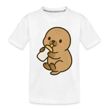 Fläschchenzeit am Meer - Kinder Premium Bio T-Shirt - Weiß - Vorne
