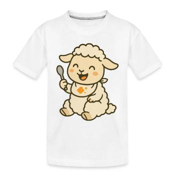 Goûter avec de l’agneau - T-shirt bio Premium Enfant - blanc - Devant