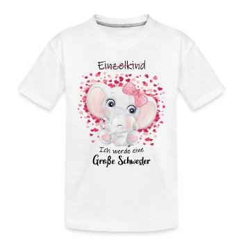 Nachwuchs Verkünden Ich Werde Große Schwester 2027 - Kinder Premium Bio T-Shirt - Weiß - Vorne