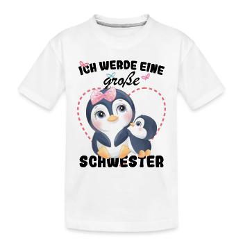Nachwuchs Verkünden Ich Werde Große Schwester 2027 - Kinder Premium Bio T-Shirt - Weiß - Vorne