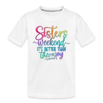 Geschwister Wochenende Spruch - Kinder Premium Bio T-Shirt - Weiß - Vorne