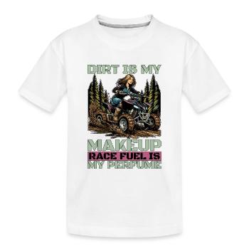 Course dans la boue La saleté est mon maquillage J'adore la boue - T-shirt bio Premium Enfant - blanc - Devant