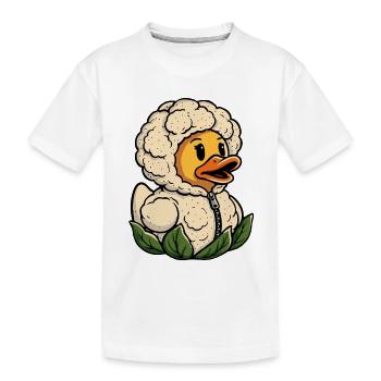 Blumenkohl Ente Gummiente Quietscheente Badeente  - Kinder Premium Bio T-Shirt - Weiß - Vorne