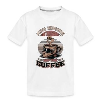 Passionné de courses de boue avant la boue Amateur de café - T-shirt bio Premium Enfant - blanc - Devant
