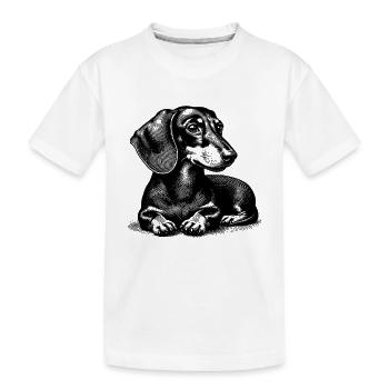 Dackel - Kinder Premium Bio T-Shirt - Weiß - Vorne
