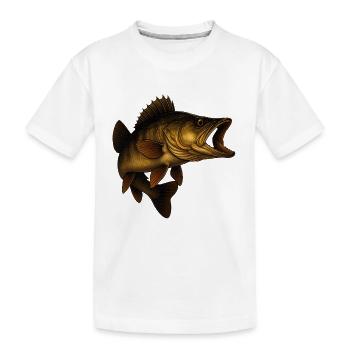 Poisson sandre détaillé illustratif - T-shirt bio Premium Enfant - blanc - Devant