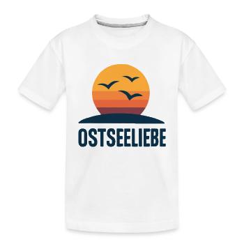 Ostseeliebe Sonnenuntergang Logo - Kinder Premium Bio T-Shirt - Weiß - Vorne