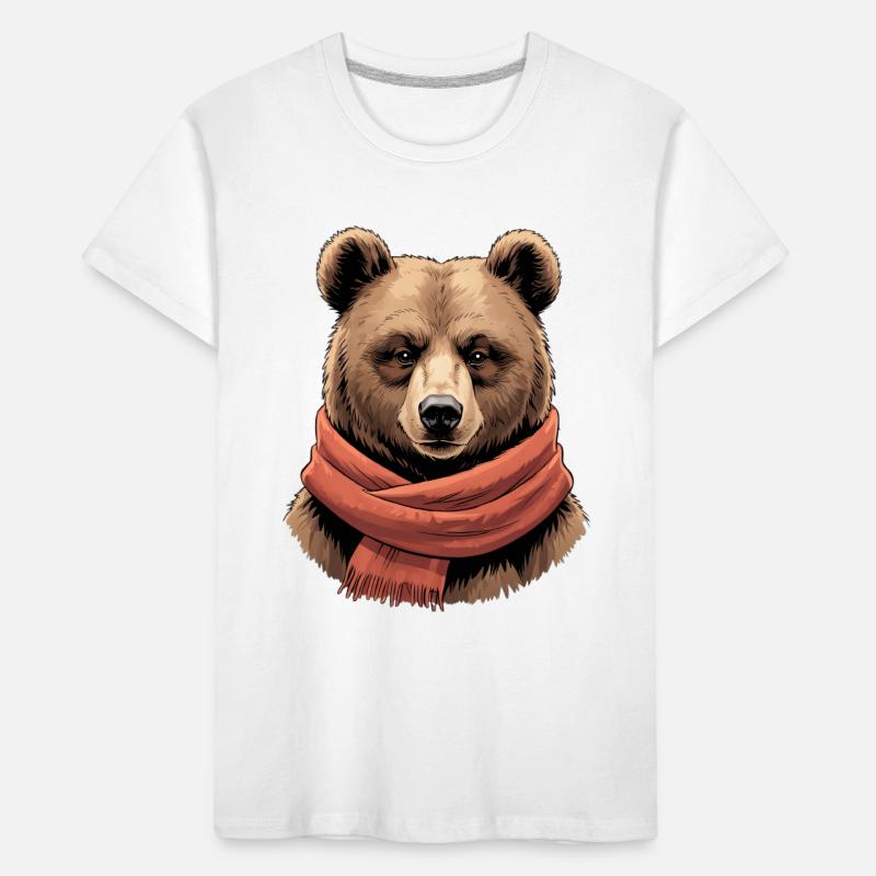 Ours avec écharpe rouge T-shirt bio Premium Enfant