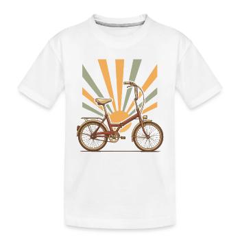 Vélo polonais rétro avec rayons du soleil - T-shirt bio Premium Enfant - blanc - Devant