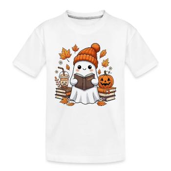 Herbstlese Geist mit Kürbis - Kinder Premium Bio T-Shirt - Weiß - Vorne