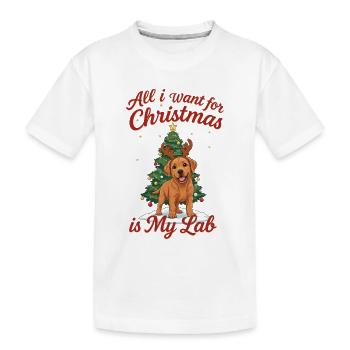 Tout ce que je veux pour Noël, c’est mon labo - T-shirt bio Premium Enfant - blanc - Devant