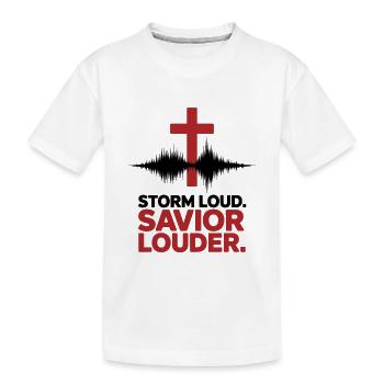 Tempête Sauveur Des louanges plus fortes - T-shirt bio Premium Enfant - blanc - Devant