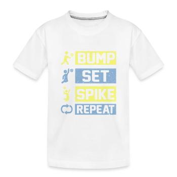 Bump Set Spike Repeat Volleyball - Kids' Premium Organic T-Shirt - white - Front