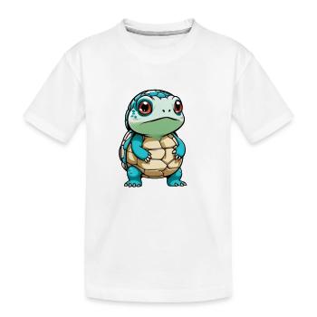 Kuschelige Schildkröte Cartoon - Kinder Premium Bio T-Shirt - Weiß - Vorne