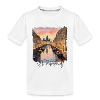 St. Petersburg Watercolor, St. Petersburg Russia - Kids' Premium Organic T-Shirt - white - Front