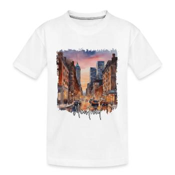 Aquarelle de Montréal, j’adore Montréal - T-shirt bio Premium Enfant - blanc - Devant