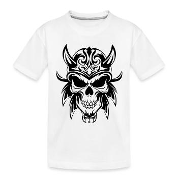 Crâne stylisé au look tribal - T-shirt bio Premium Enfant - blanc - Devant