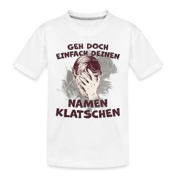 Name Clap Saying Facepalm - Kids' Premium Organic T-Shirt - white - Front