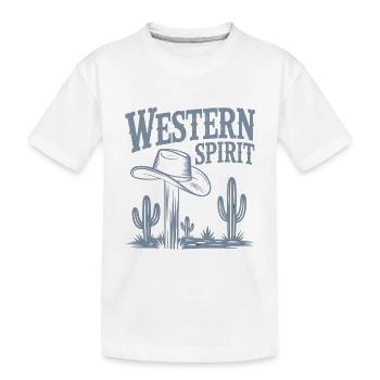 Western Spirit – Vintage Cowboy - Kids' Premium Organic T-Shirt - white - Front