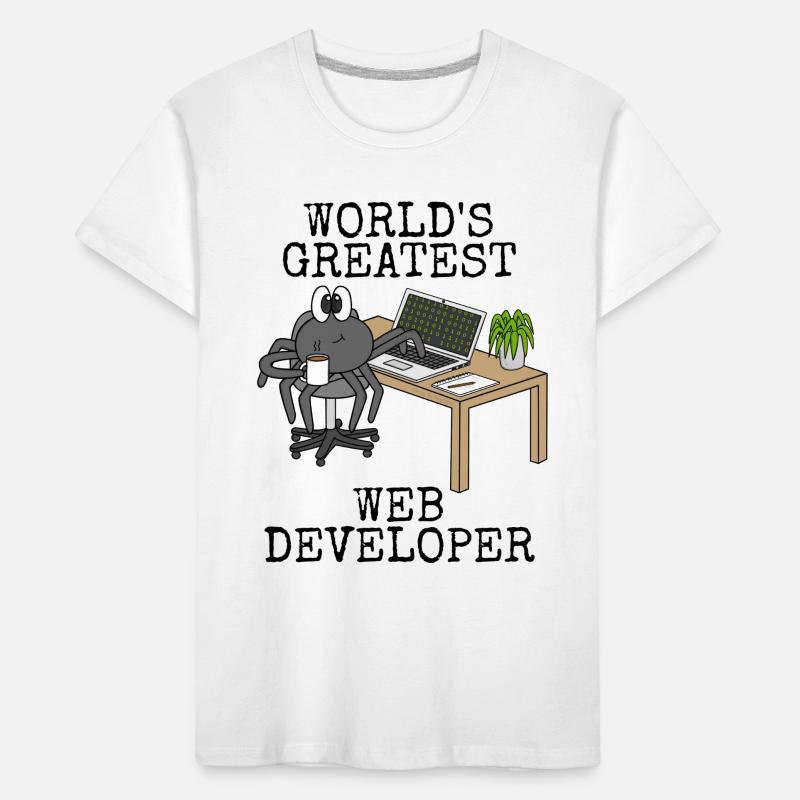 World's Greatest Web Developer, Spider Funny Kids' Premium Organic T-Shirt