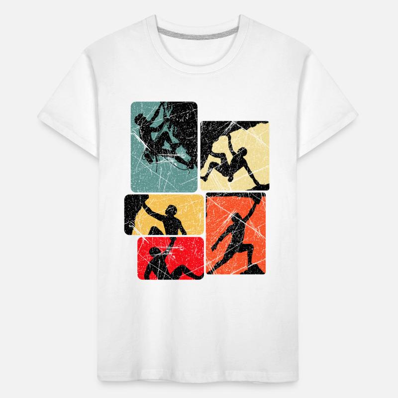 Climbing Joy Square Panel Kids' Premium Organic T-Shirt