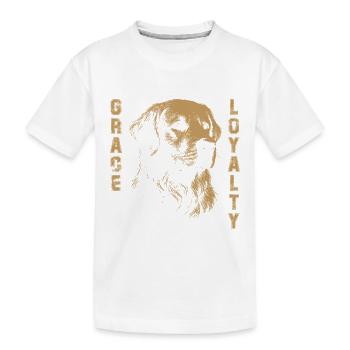 Golden Retriever Grâce Loyauté - T-shirt bio Premium Enfant - blanc - Devant