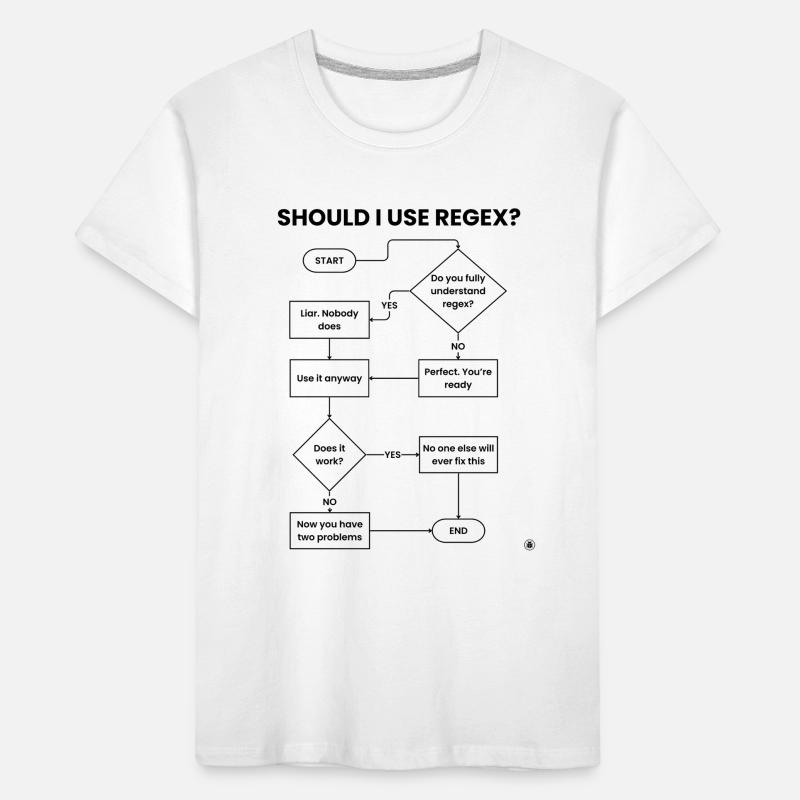 Should I Use Regex Flowchart - Two Problems Gift Kids' Premium Organic T-Shirt