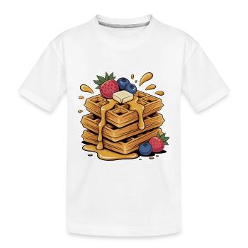 Fruchtige Waffelkunst - Kinder Premium Bio T-Shirt - Weiß - Vorne